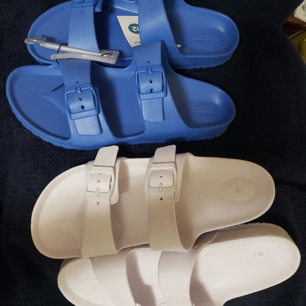 Small Lot 2 Pair mens Two Band Slide Sandals 12 Goodfellow & Co Mens Carson
